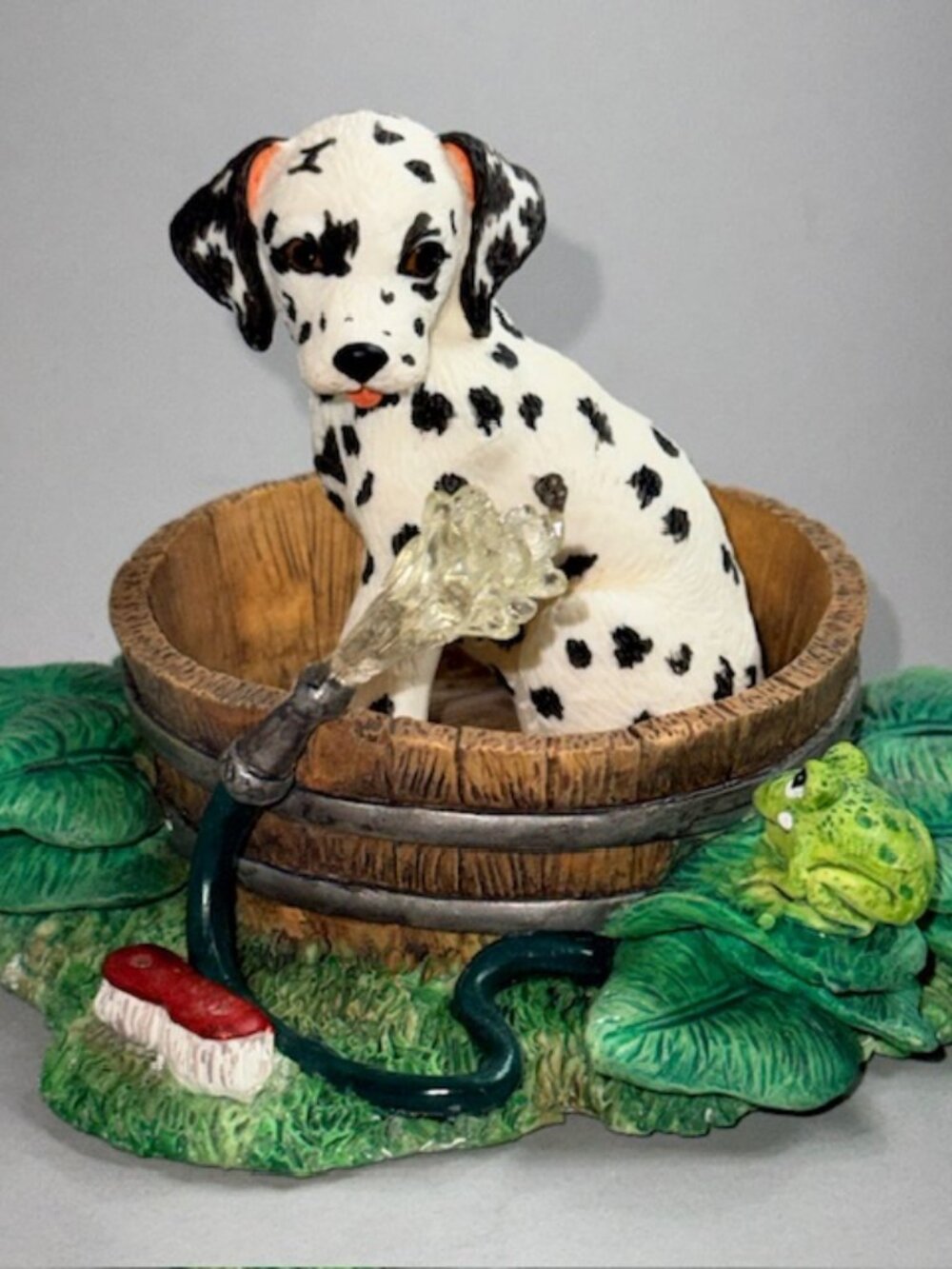 Vintage Dalmatian Figurine Hamilton Puppy Dog Anthropomorphic Spot Takes Bath